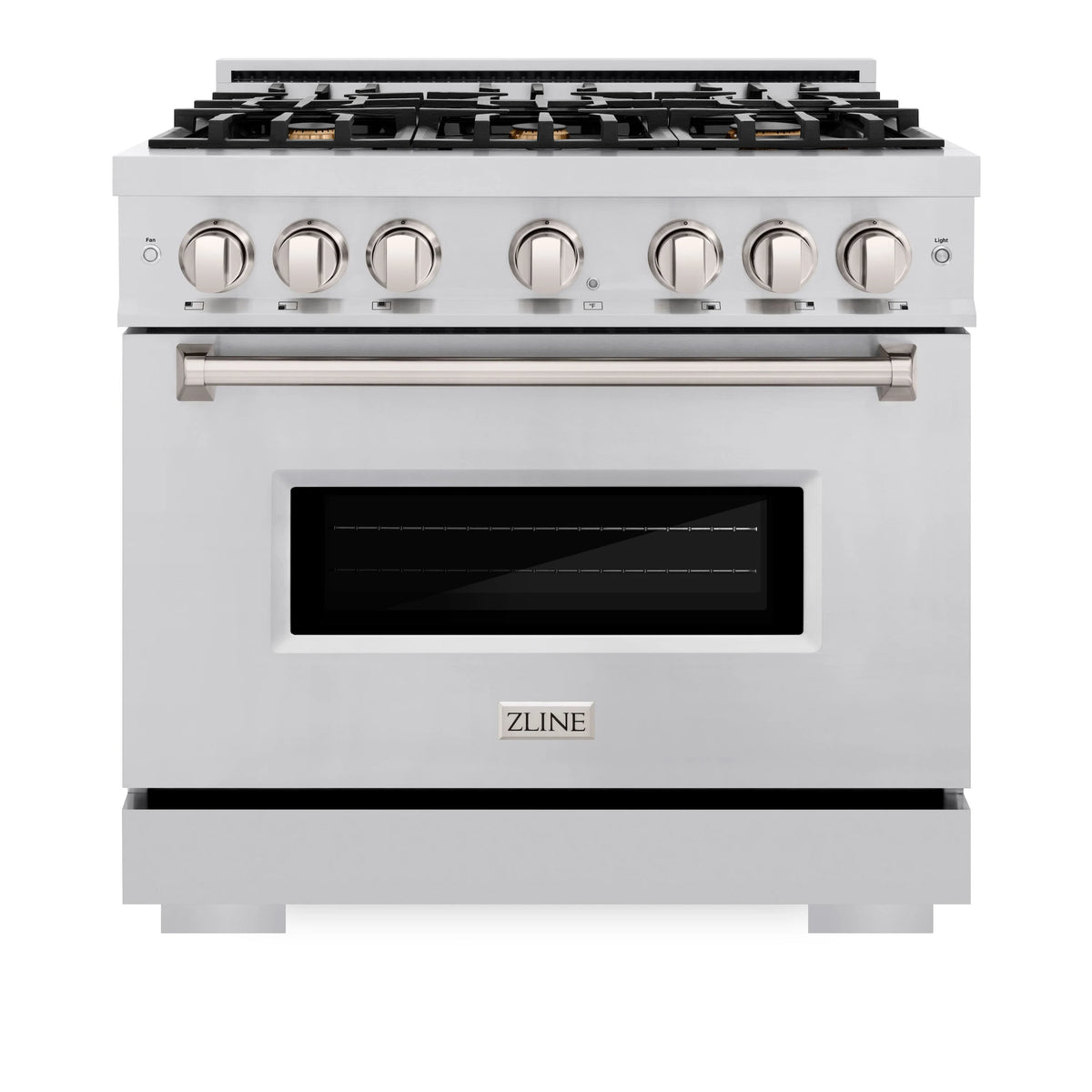 ZLINE - 36 in. 5.2 cu. ft. Classic Gas Range with Convection Gas Oven in Stainless Steel with 6 Brass Burners (CGR-BR-36)