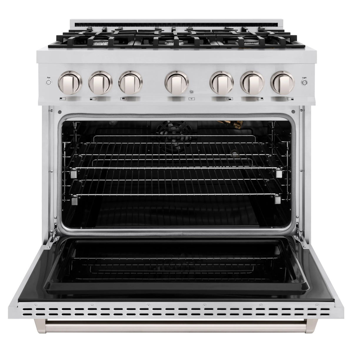 ZLINE - 36 in. 5.2 cu. ft. Classic Dual Fuel Range with 6 Burner Gas Cooktop and Electric Convection Oven in Stainless Steel (CDR36)