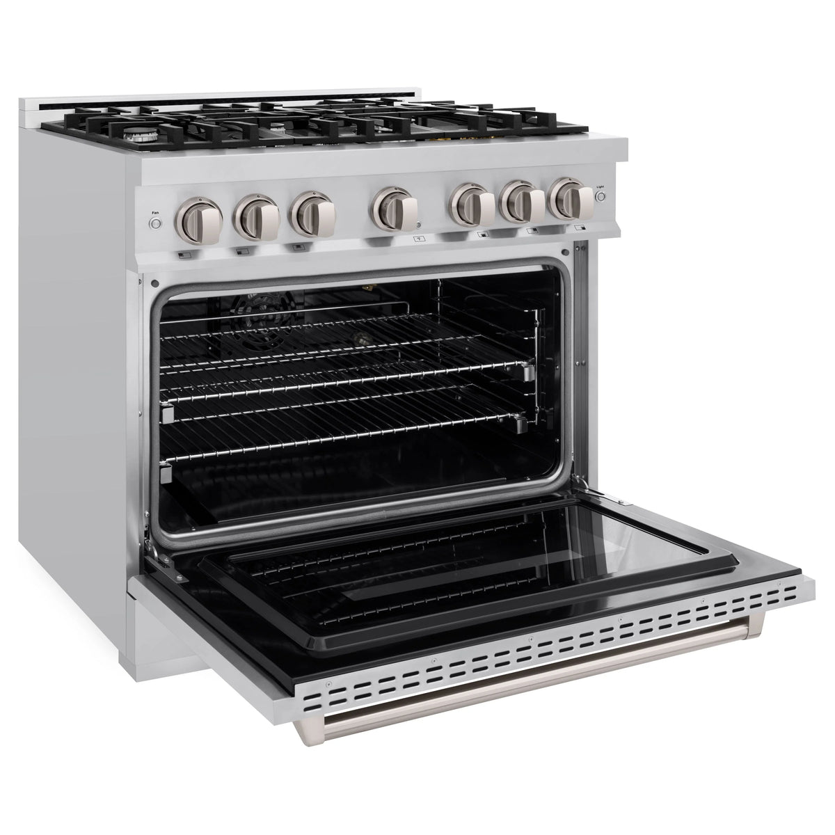 ZLINE - 36 in. 5.2 cu. ft. Classic Dual Fuel Range with 6 Burner Gas Cooktop and Electric Convection Oven in Stainless Steel (CDR36)