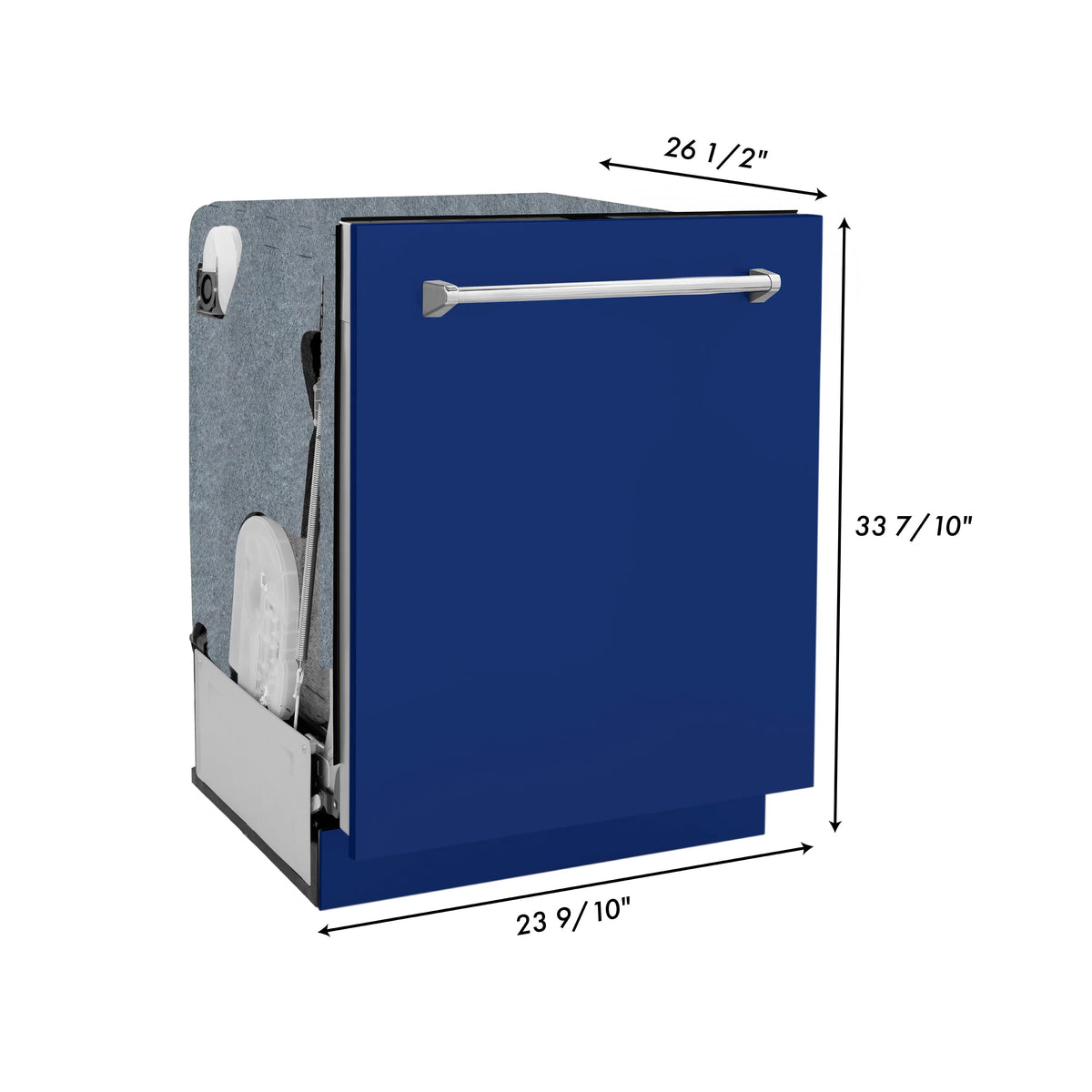 ZLINE 24&quot; Monument Series 3rd Rack Top Touch Control Dishwasher in Blue Gloss with Stainless Steel Tub, 45dBa