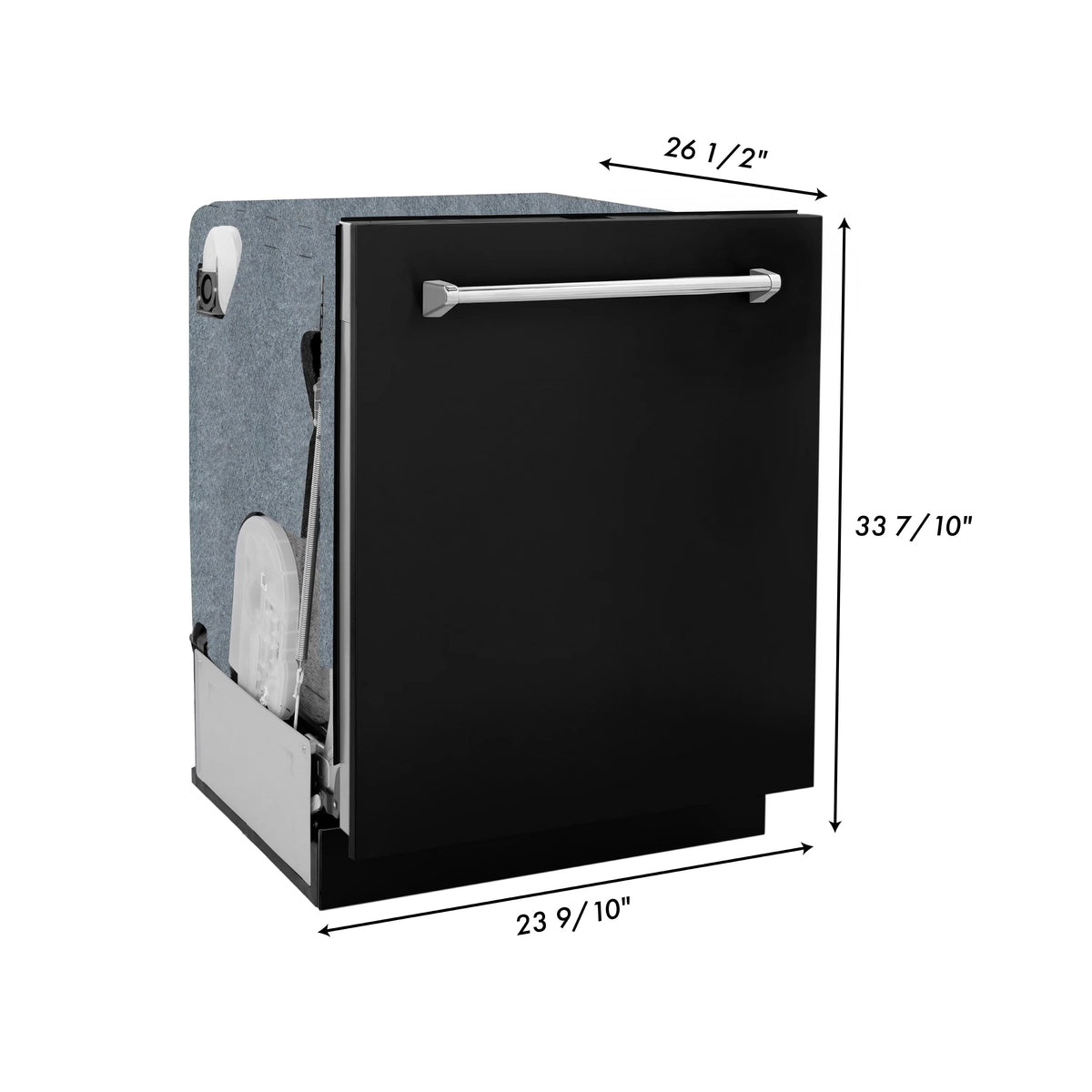 ZLINE 24&quot; Monument Series 3rd Rack Top Touch Control Dishwasher in Black Matte with Stainless Steel Tub, 45dBa