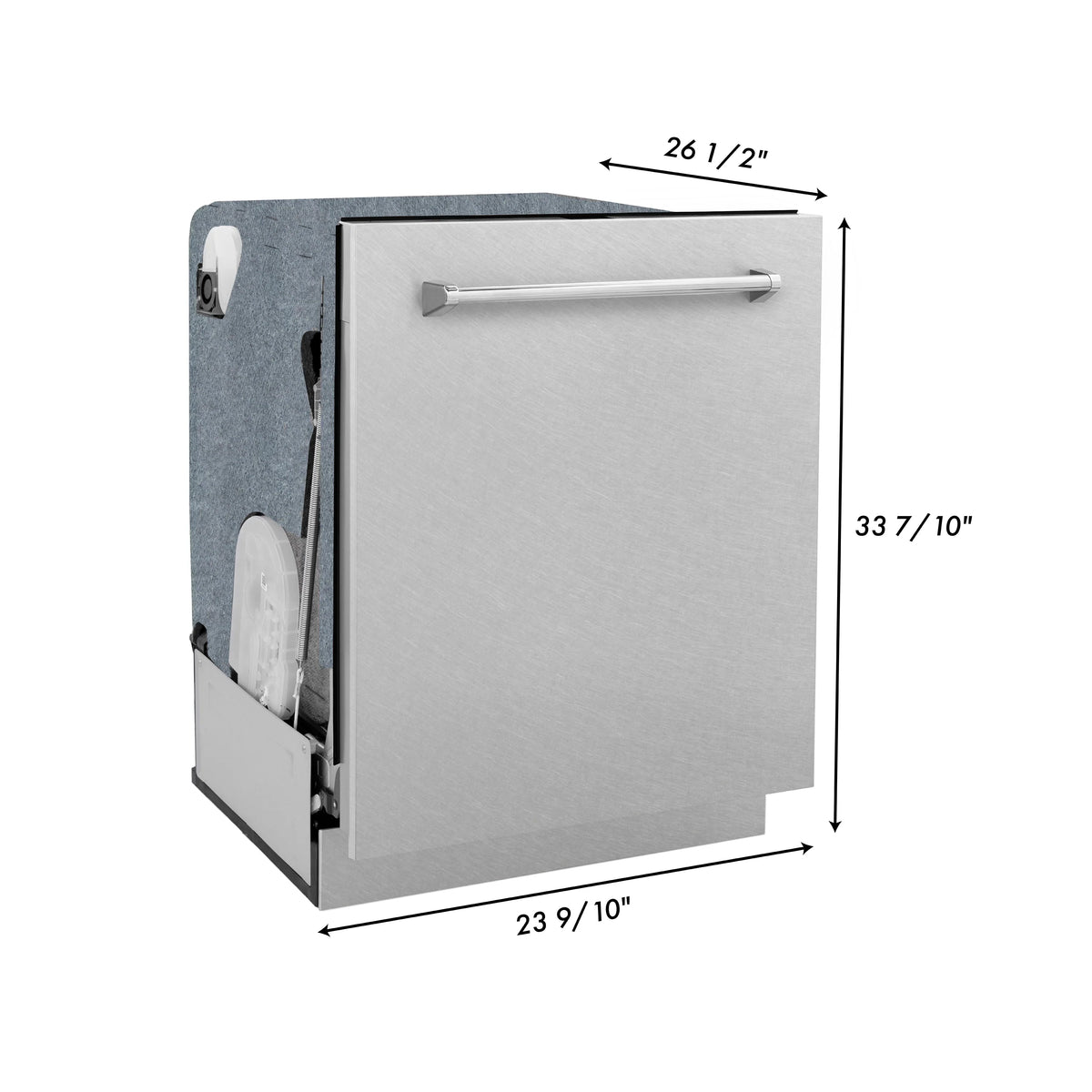 ZLINE 24&quot; Monument Series 3rd Rack Top Touch Control Dishwasher in DuraSnow® Stainless Steel with Stainless Steel Tub, 45dBa