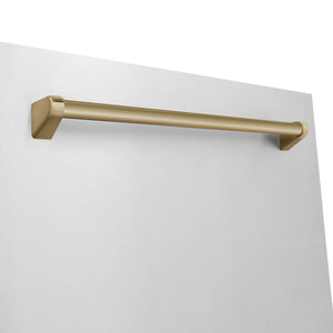 ZLINE 30" Autograph Edition Kitchen Package, Stainless Steel Dual Fuel Range, Range Hood, Dishwasher, Refrigeration, Champagne Bronze Accents