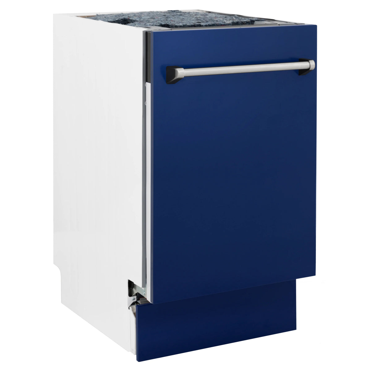 ZLINE 18&quot; Tallac Series 3rd Rack Top Control Dishwasher in Blue Gloss with Stainless Steel Tub, 51dBa (DWV-BG-18)