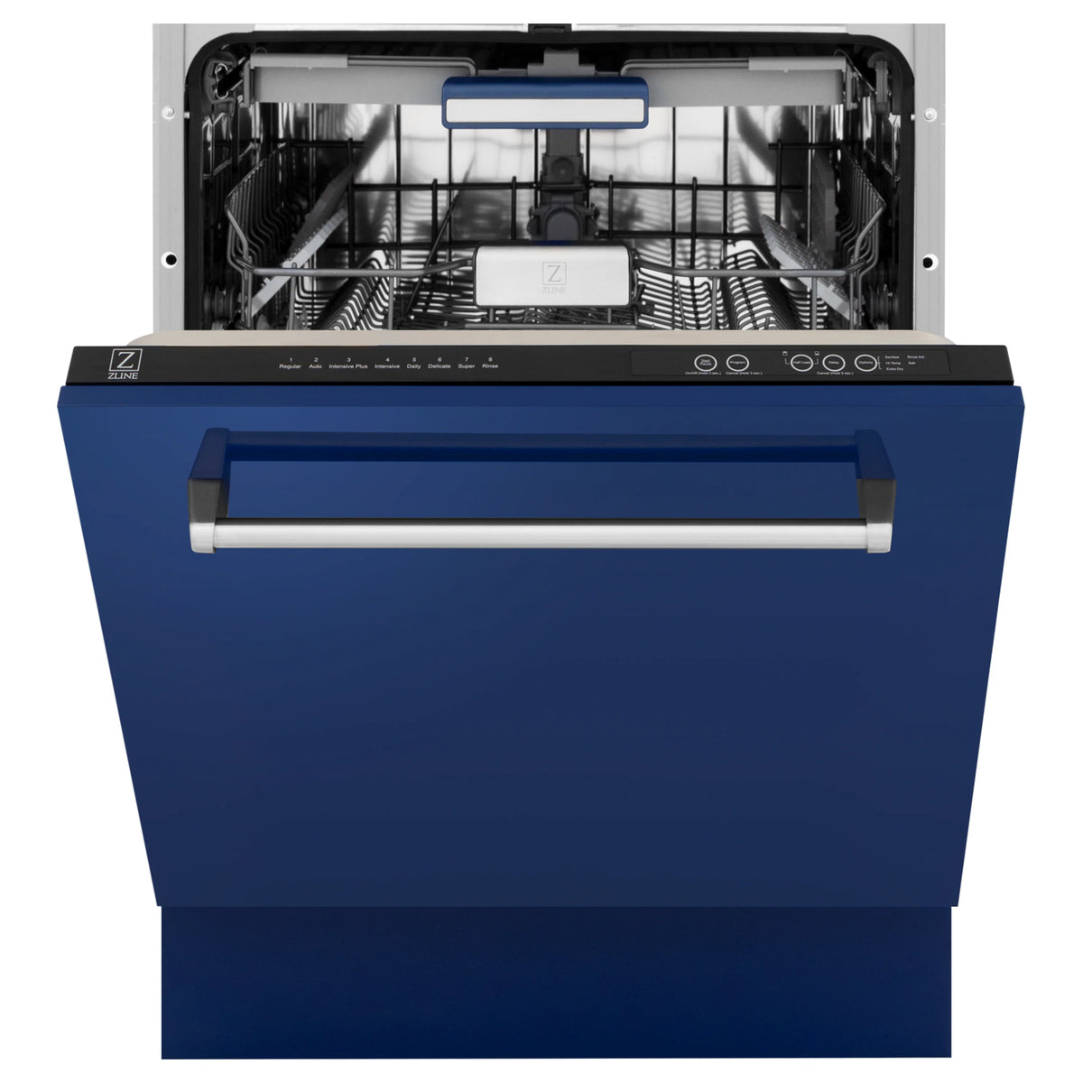 ZLINE 24&quot; Tallac Series 3rd Rack Tall Tub Dishwasher in Blue Gloss with Stainless Steel Tub, 51dBa (DWV-BG-24)