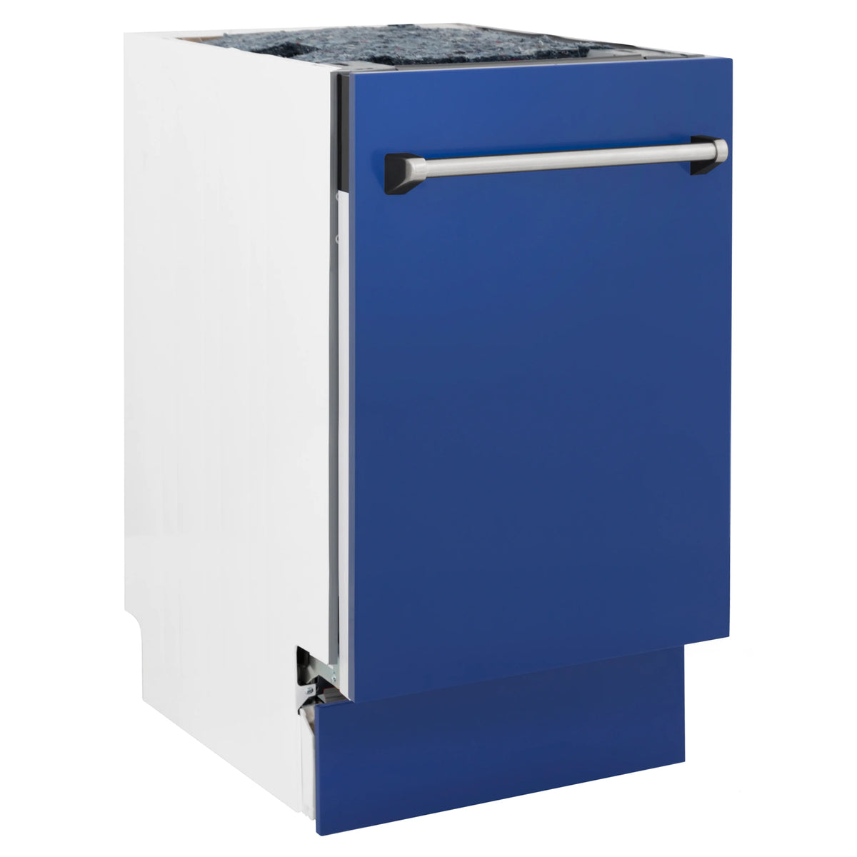 ZLINE 18&quot; Tallac Series 3rd Rack Top Control Dishwasher in Blue Matte with Stainless Steel Tub, 51dBa (DWV-BM-18)