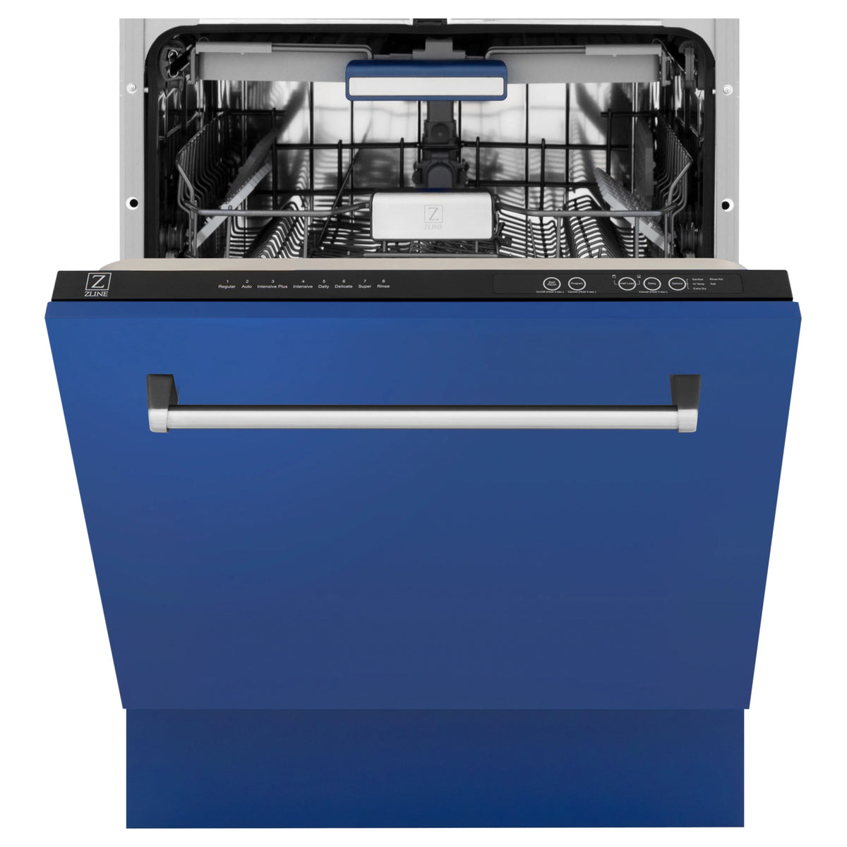 ZLINE 24&quot; Tallac Series 3rd Rack Tall Tub Dishwasher in Blue Matte with Stainless Steel Tub, 51dBa (DWV-BM-24)