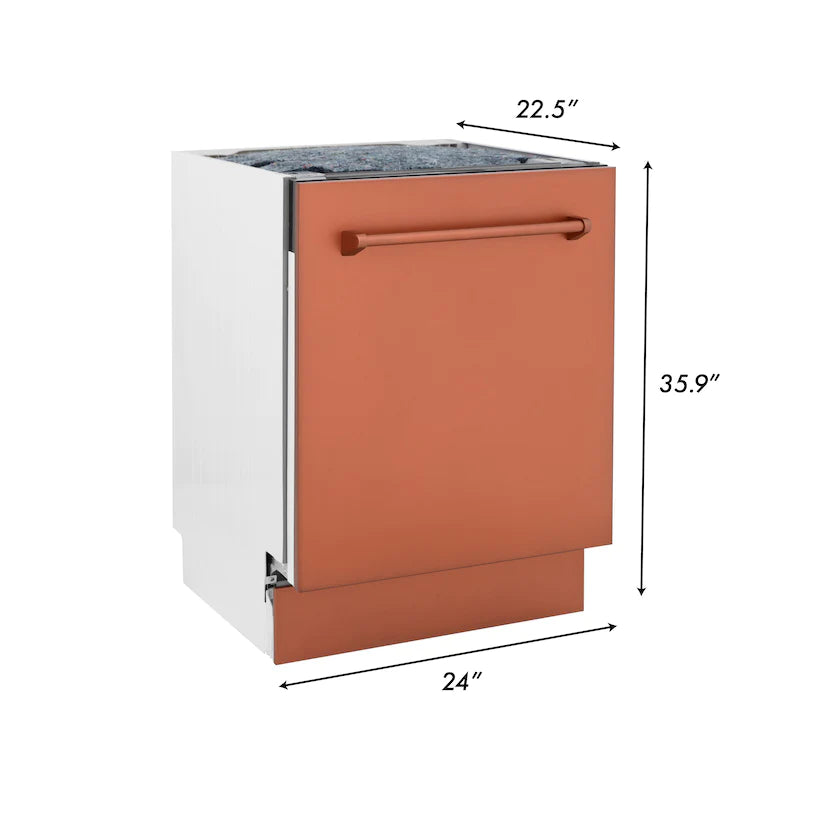 ZLINE 24&quot; Tallac Series 3rd Rack Tall Tub Dishwasher in Copper with Stainless Steel Tub, 51dBa (DWV-C-24)