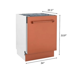 ZLINE 24" Tallac Series 3rd Rack Tall Tub Dishwasher in Copper with Stainless Steel Tub, 51dBa (DWV-C-24)