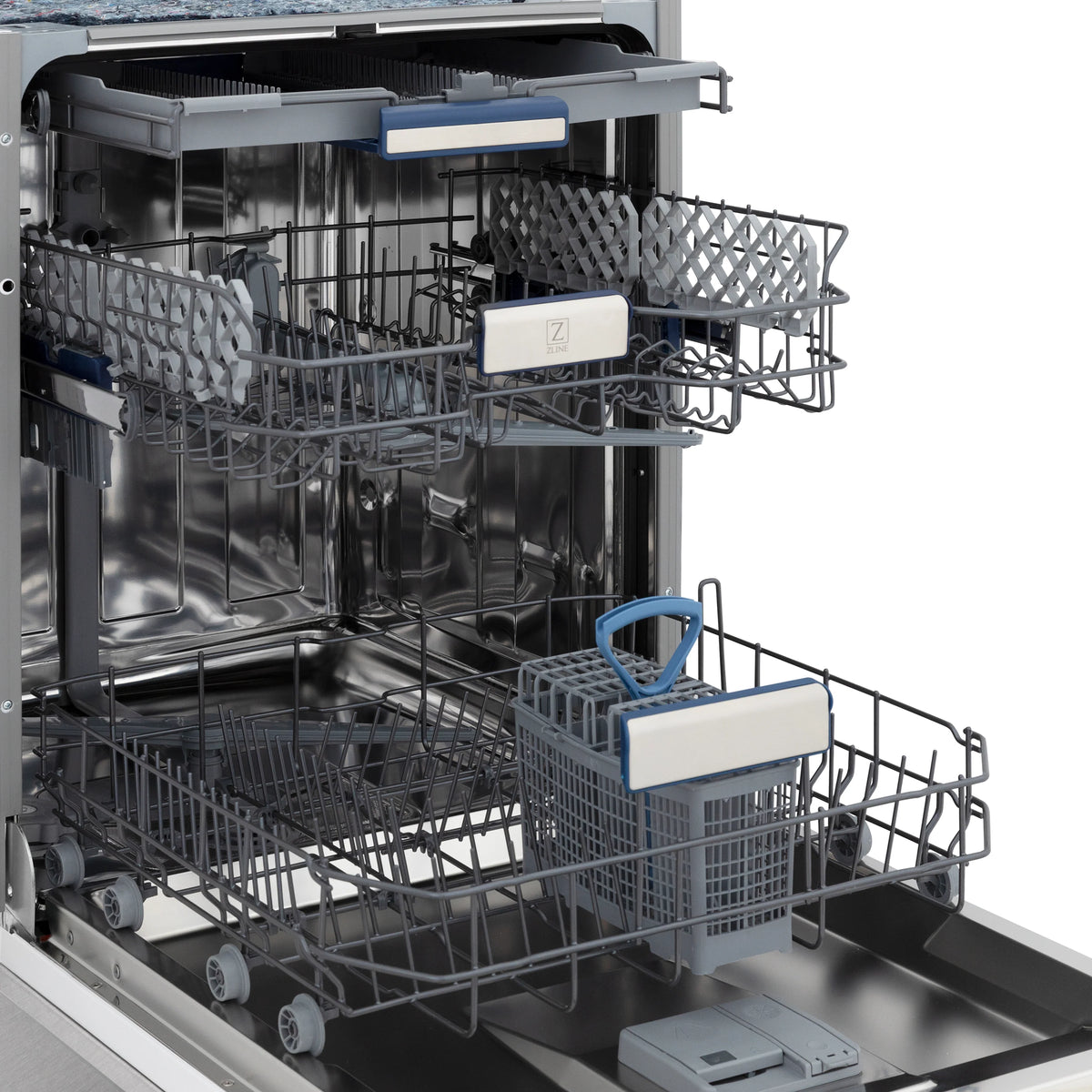 ZLINE 24&quot; Tallac Series 3rd Rack Tall Tub Dishwasher in DuraSnow with Stainless Steel Tub, 51dBa (DWV-SN-24)