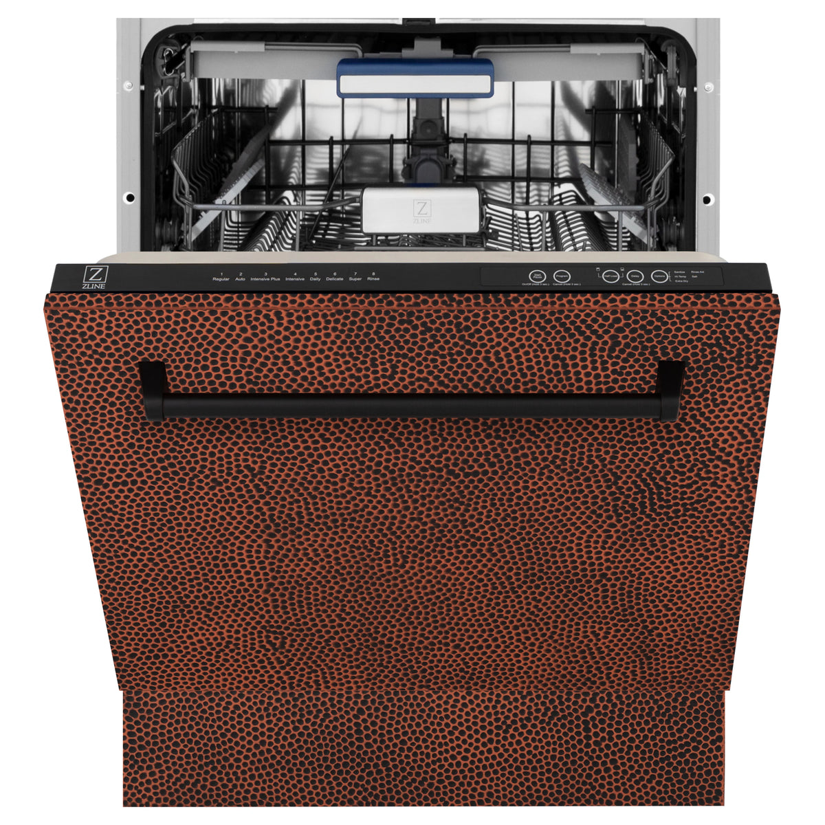 ZLINE 24&quot; Tallac Series 3rd Rack Tall Tub Dishwasher in Hand Hammered Copper with Stainless Steel Tub, 51dBa (DWV-HH-24)