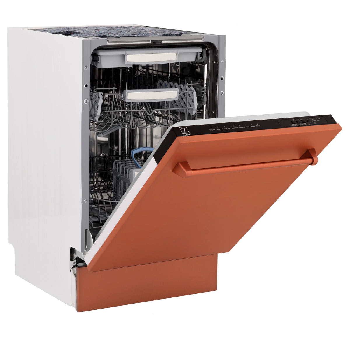 ZLINE 18&quot; Tallac Series 3rd Rack Top Control Dishwasher in Copper with Stainless Steel Tub, 51dBa (DWV-C-18)