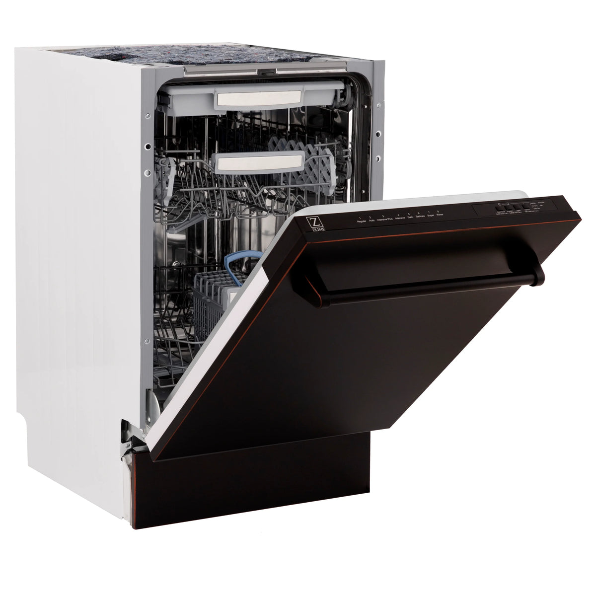 ZLINE 18&quot; Tallac Series 3rd Rack Top Control Dishwasher in Oil Rubbed Bronze with Stainless Steel Tub, 51dBa (DWV-ORB-18)