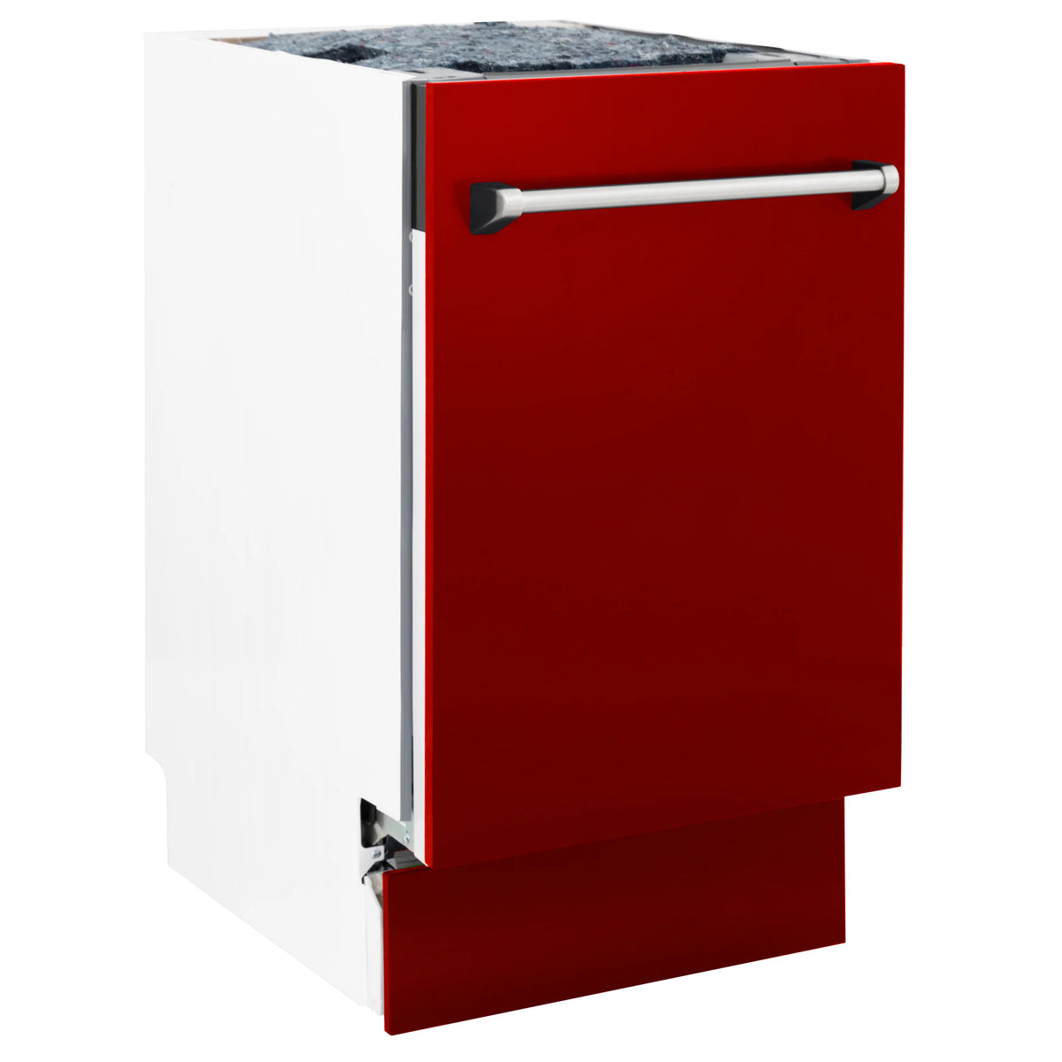 ZLINE 18&quot; Tallac Series 3rd Rack Top Control Dishwasher in Red Gloss with Stainless Steel Tub, 51dBa (DWV-RG-18)