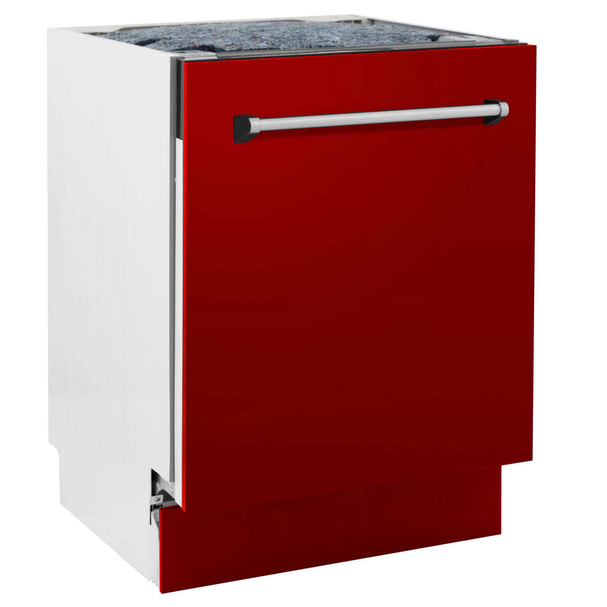 ZLINE 24&quot; Tallac Series 3rd Rack Tall Tub Dishwasher in Red Gloss with Stainless Steel Tub, 51dBa (DWV-RG-24)