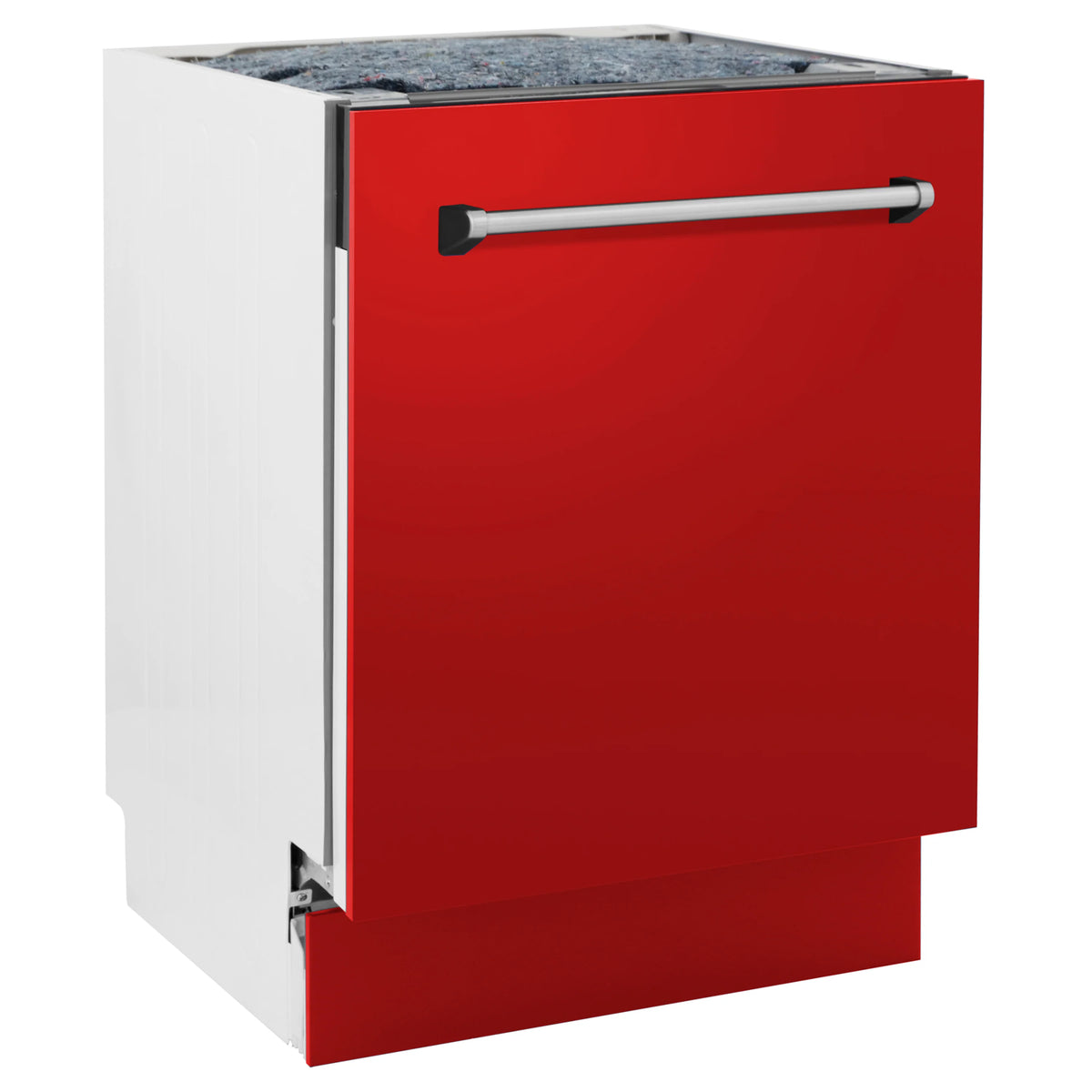 ZLINE 24&quot; Tallac Series 3rd Rack Tall Tub Dishwasher in Red Matte with Stainless Steel Tub, 51dBa (DWV-RM-24)