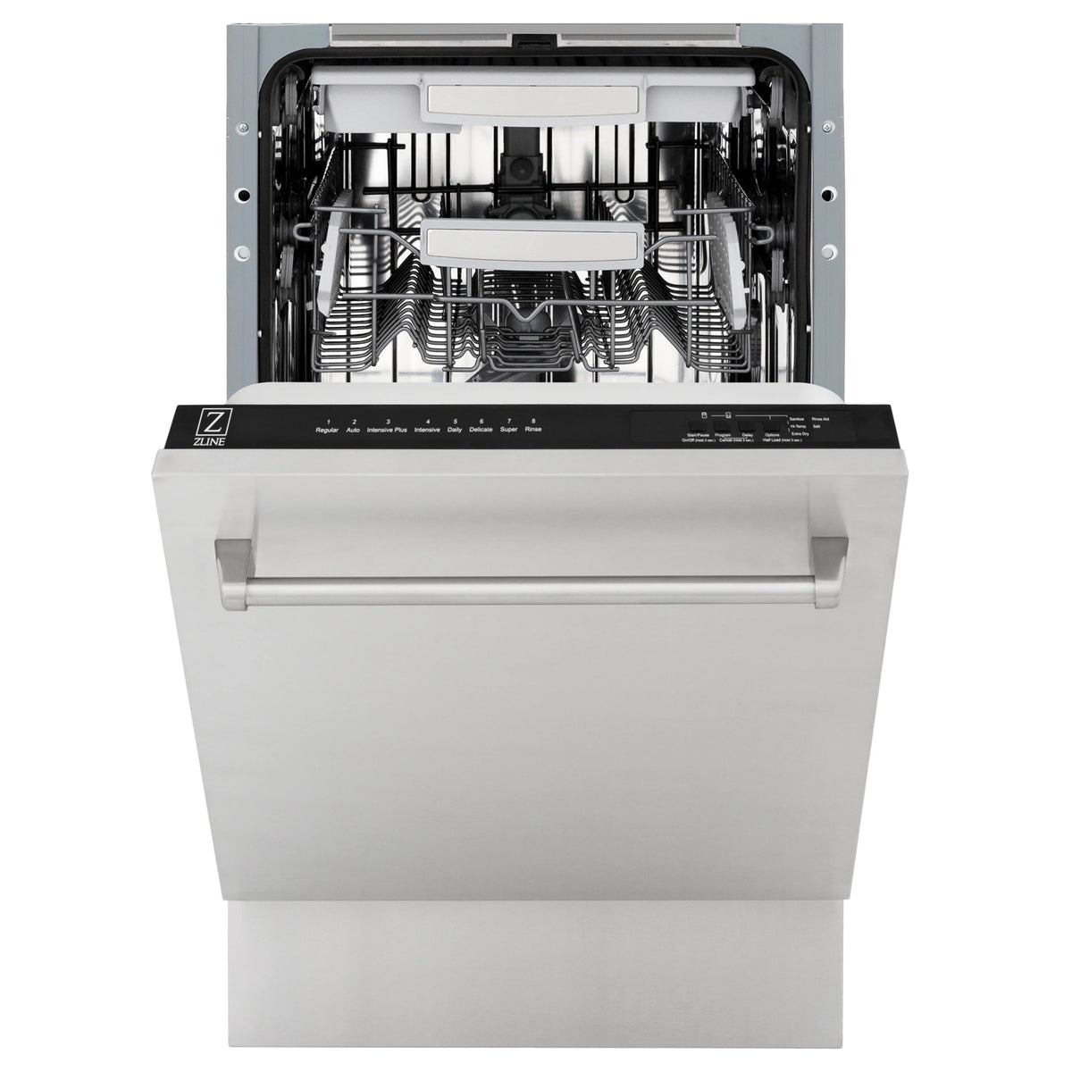 ZLINE 18&quot; Tallac Series 3rd Rack Top Control Dishwasher in Stainless Steel and Traditional Handle, 51dBa