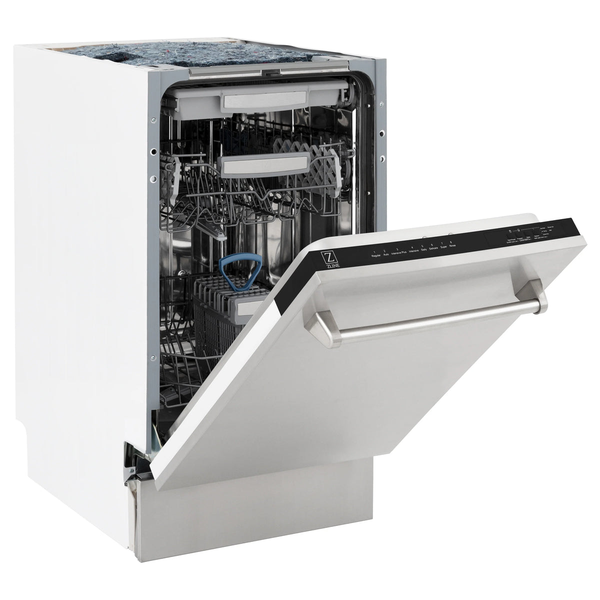 ZLINE 18&quot; Tallac Series 3rd Rack Top Control Dishwasher in Stainless Steel and Traditional Handle, 51dBa