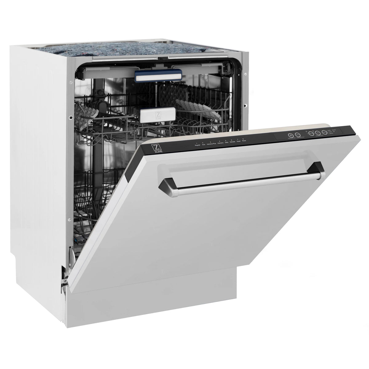 ZLINE - Kitchen Package with Refrigeration, 60&quot; Stainless Steel Dual Fuel Range, 60&quot; Range Hood, Microwave Drawer, and 24&quot; Tall Tub Dishwasher