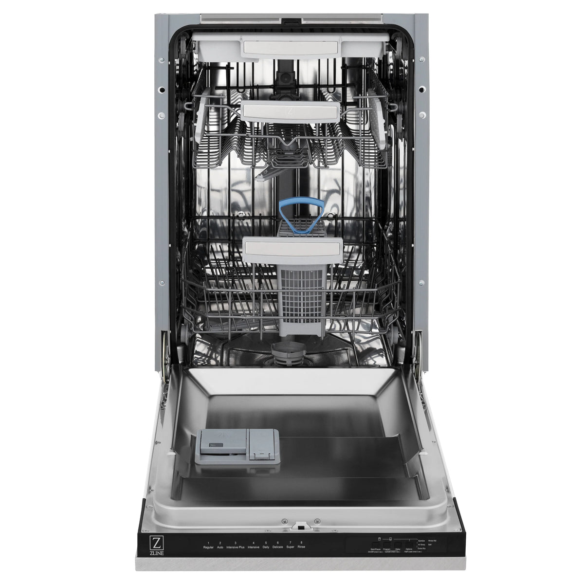 ZLINE 18&quot; Tallac Series 3rd Rack Top Control Dishwasher in DuraSnow with Stainless Steel Tub, 51dBa (DWV-SN-18)