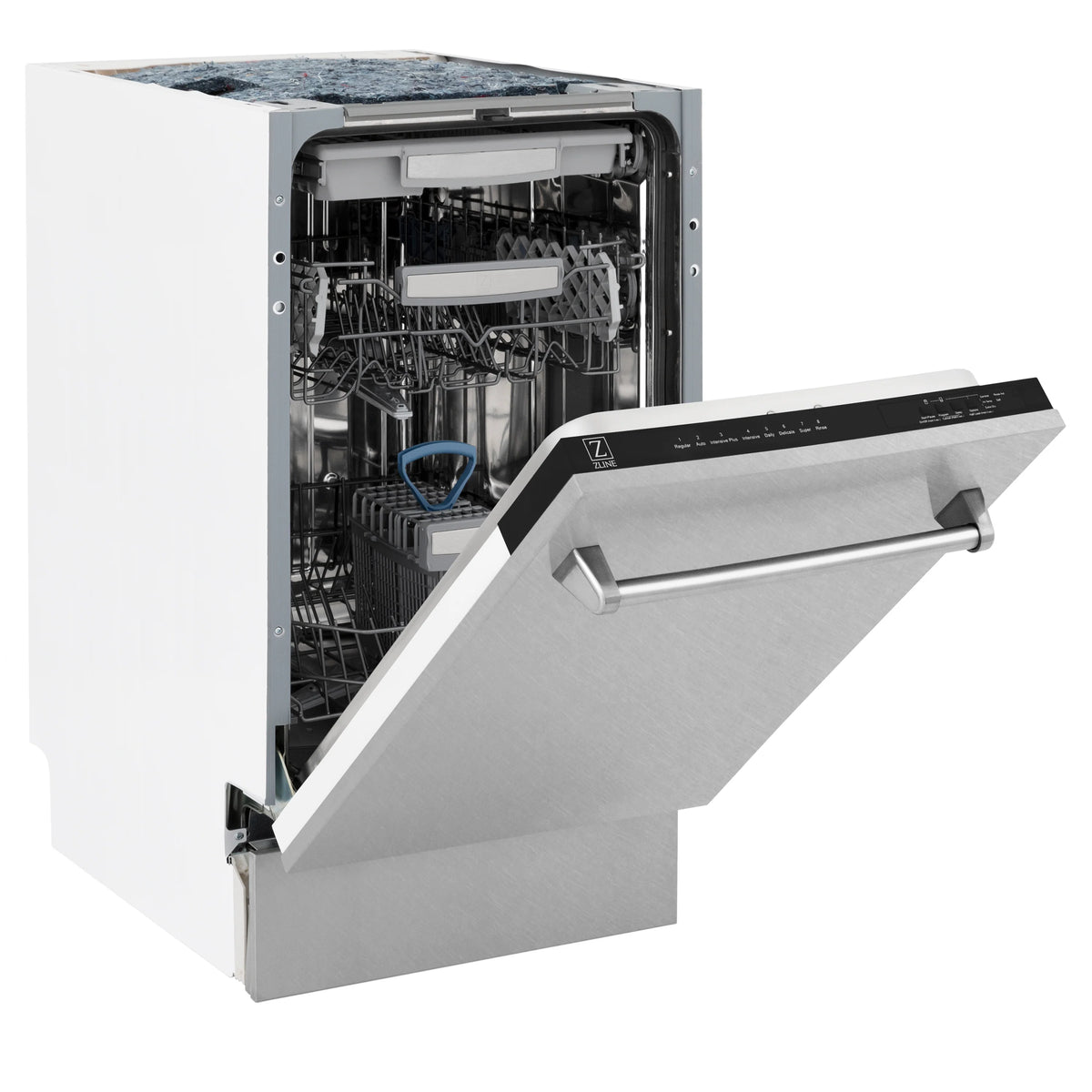 ZLINE 18&quot; Tallac Series 3rd Rack Top Control Dishwasher in DuraSnow with Stainless Steel Tub, 51dBa (DWV-SN-18)