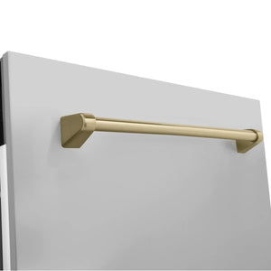 ZLINE - Autograph Edition 24" 3rd Rack Top Control Tall Tub Dishwasher in Stainless Steel with Champagne Bronze Handle, 51dBa (DWVZ-304-24-CB)