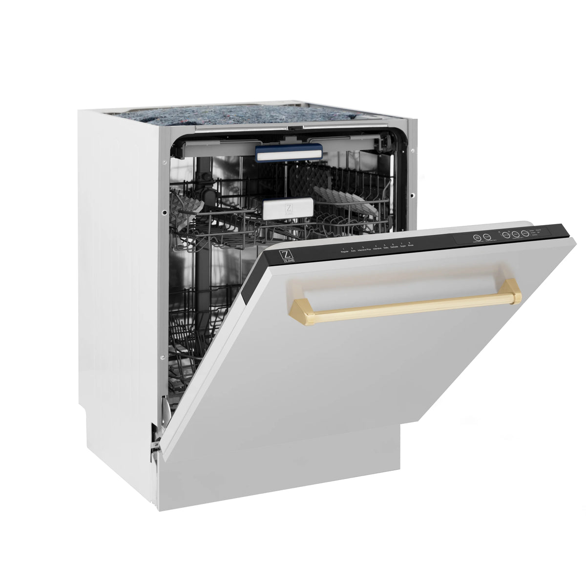 ZLINE - 36&quot; Autograph Edition Kitchen Package with Stainless Steel Dual Fuel Range, Range Hood, Dishwasher and Refrigeration with Gold Accents