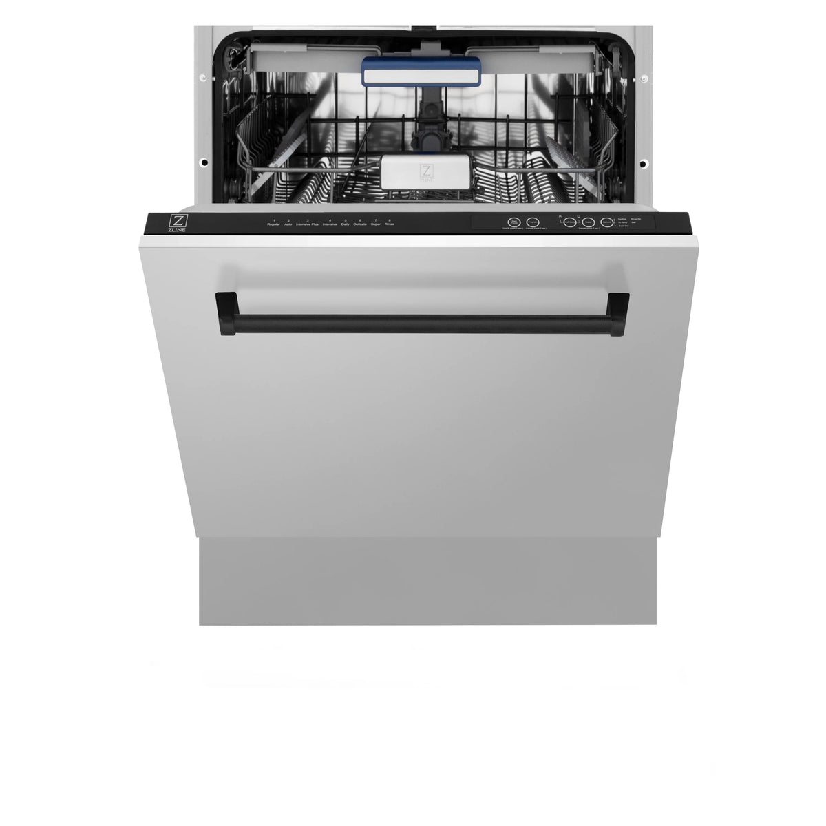 ZLINE - Autograph Edition 24&quot; 3rd Rack Top Control Tall Tub Dishwasher in Stainless Steel with Matte Black Handle, 51dBa (DWVZ-304-24-MB)