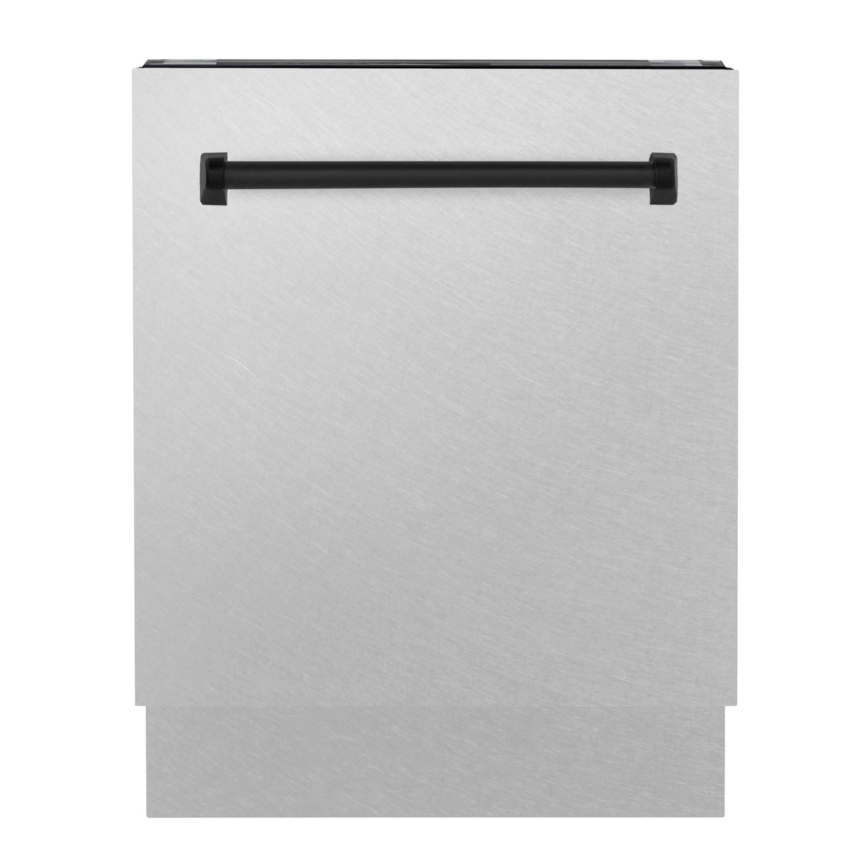 ZLINE - Autograph Edition 24&quot; 3rd Rack Top Control Tall Tub Dishwasher in DuraSnow® Stainless Steel with Matte Black Handle, 51dBa (DWVZ-SN-24-MB)