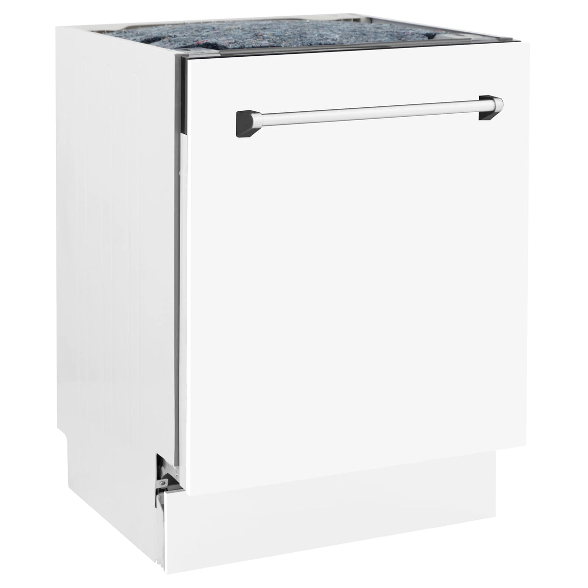 ZLINE 24&quot; Tallac Series 3rd Rack Tall Tub Dishwasher in White Matte with Stainless Steel Tub, 51dBa (DWV-WM-24)