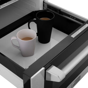 ZLINE 24" 1.2 cu. ft. Built-in Microwave Drawer with a Traditional Handle in Fingerprint Resistant Stainless Steel