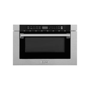 ZLINE 24" 1.2 cu. ft. Built-in Microwave Drawer with a Traditional Handle in Fingerprint Resistant Stainless Steel