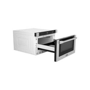 ZLINE 24" 1.2 cu. ft. Built-in Microwave Drawer with a Traditional Handle in Fingerprint Resistant Stainless Steel