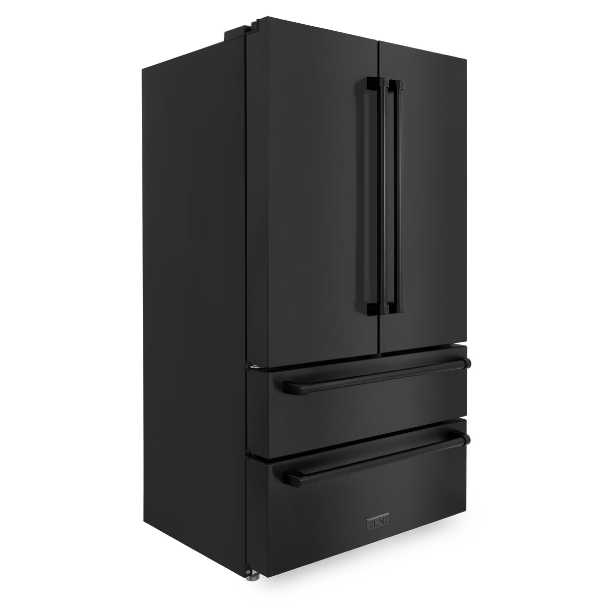 ZLINE - 36&quot; 22.5 cu. ft  French Door Refrigerator with Ice Maker in Fingerprint Resistant Black Stainless Steel