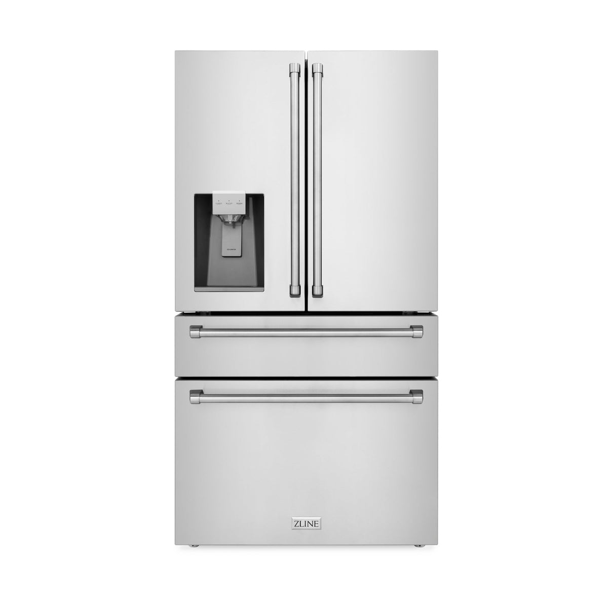 ZLINE - 36&quot; 21.6 cu. ft  French Door Refrigerator with Water and Ice Dispenser in Fingerprint Resistant Stainless Steel