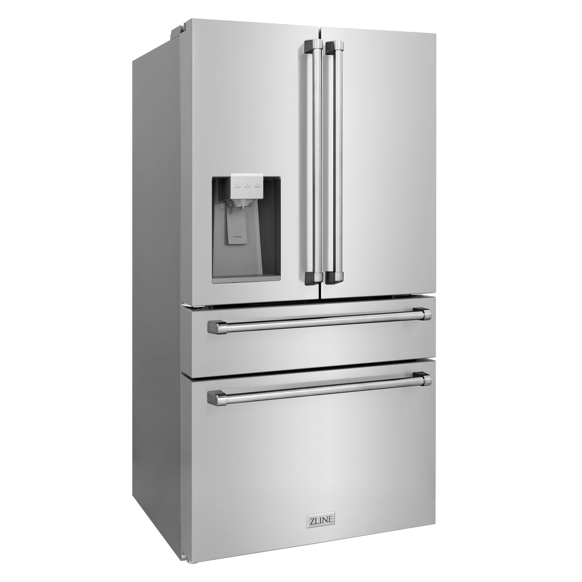 ZLINE - 36&quot; 21.6 cu. ft  French Door Refrigerator with Water and Ice Dispenser in Fingerprint Resistant Stainless Steel