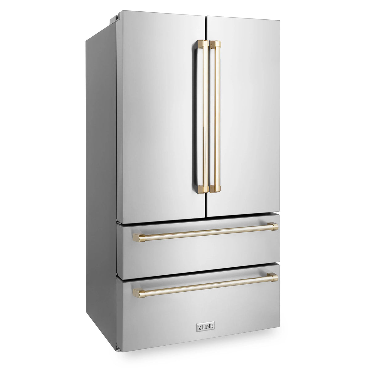 ZLINE - 36&quot; Autograph Edition Kitchen Package with Stainless Steel Dual Fuel Range, Range Hood, Dishwasher and Refrigeration with Gold Accents