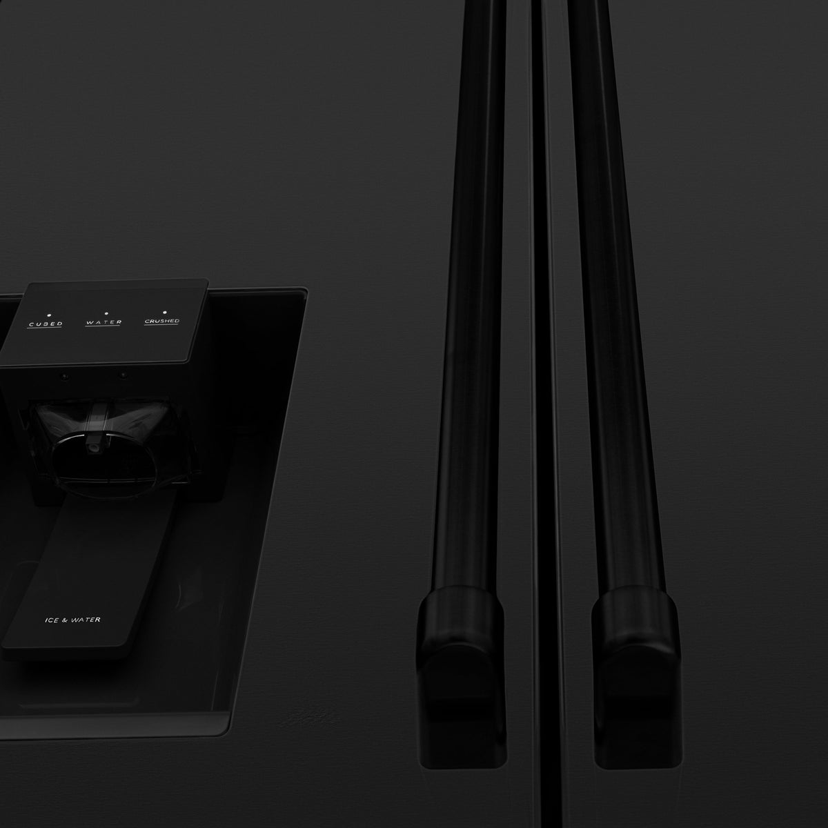 ZLINE - 36&quot; 21.6 cu. ft  French Door Refrigerator with Water and Ice Dispenser in Fingerprint Resistant Black Stainless Steel