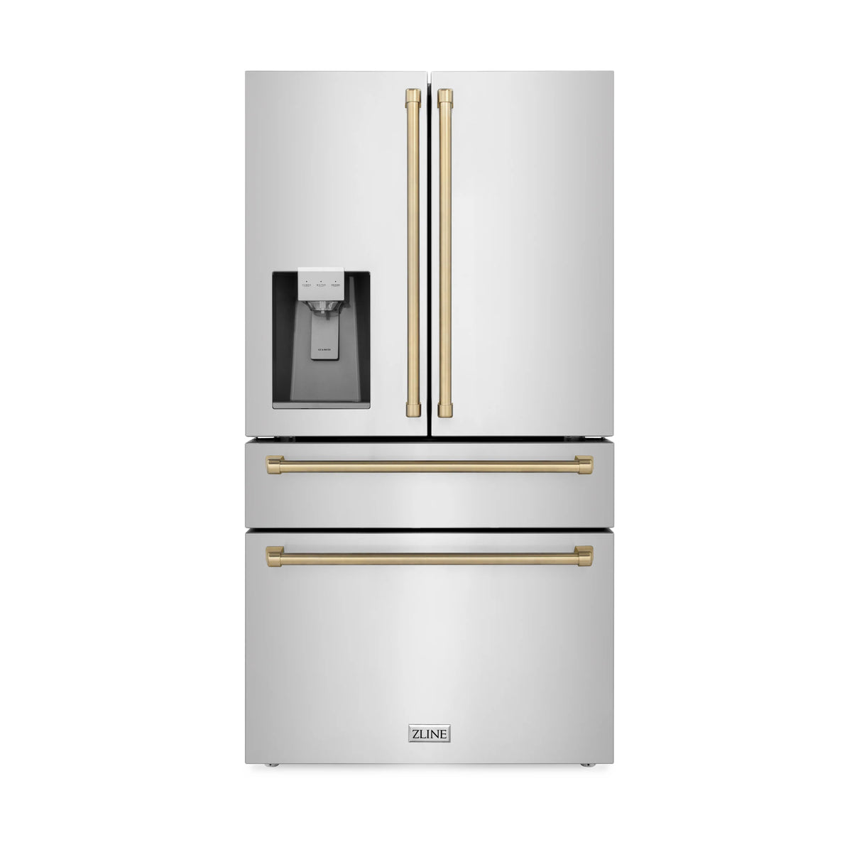 ZLINE - 30&quot; Autograph Edition Kitchen Package, Stainless Steel Dual Fuel Range, Range Hood, Dishwasher, Refrigeration, Champagne Bronze Accents