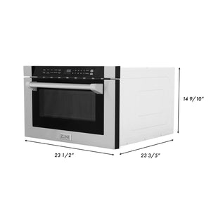 ZLINE 24" 1.2 cu. ft. Built-in Microwave Drawer with a Traditional Handle in Stainless Steel