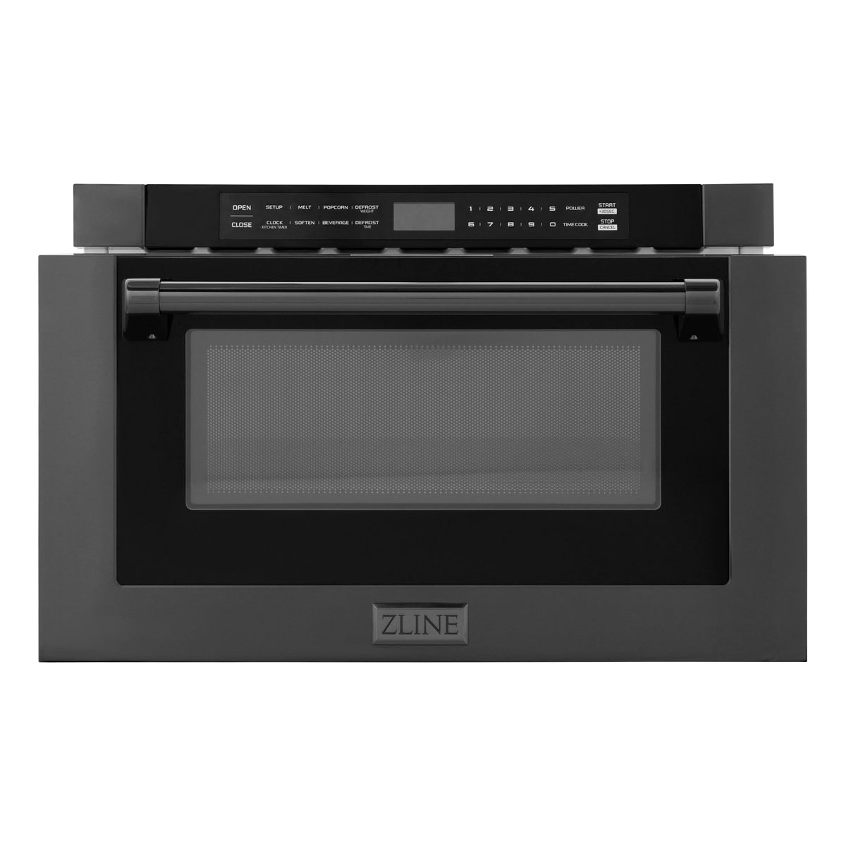 ZLINE 24&quot; 1.2 cu. ft. Built-in Microwave Drawer with a Traditional Handle in Black Stainless Steel