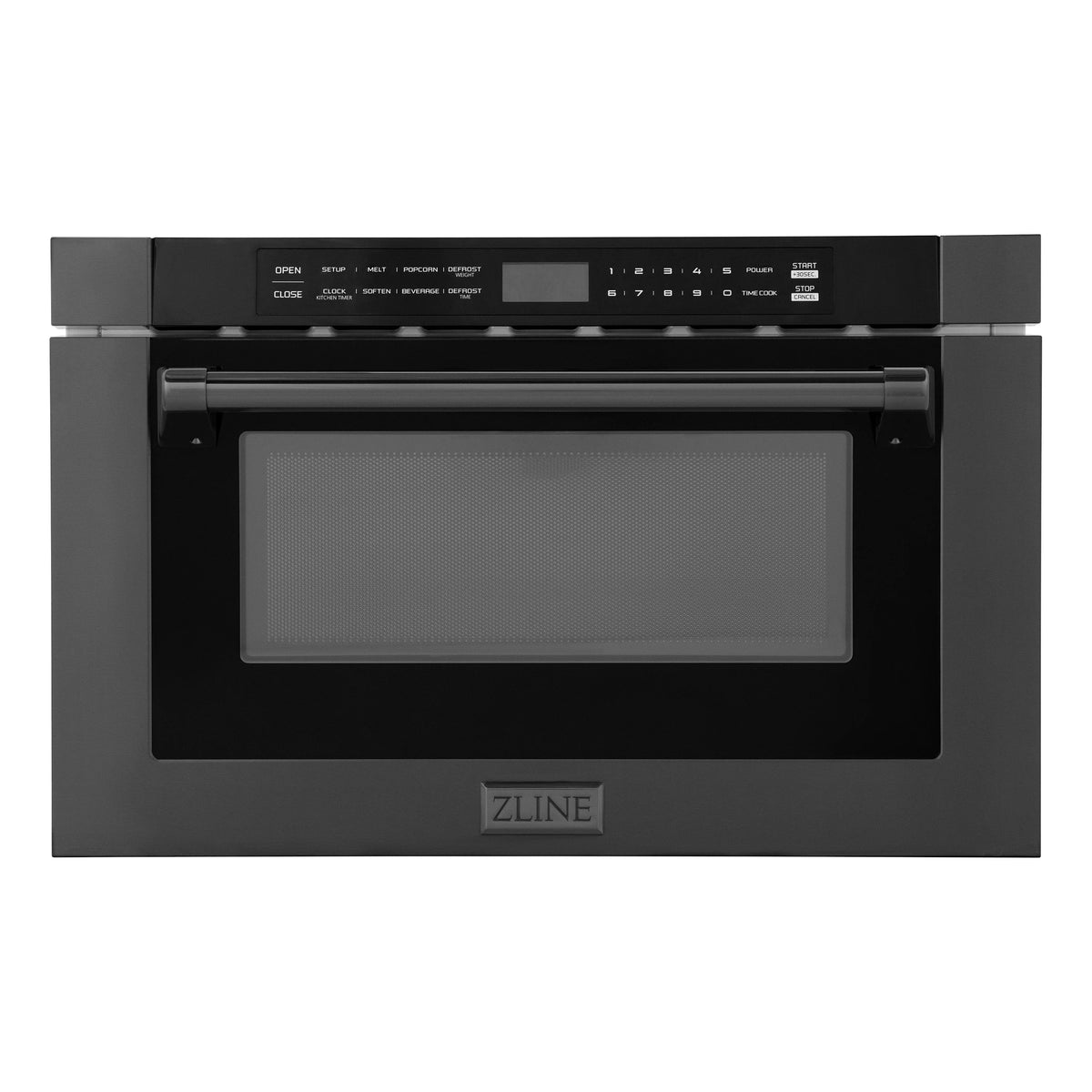 ZLINE 24&quot; 1.2 cu. ft. Built-in Microwave Drawer with a Traditional Handle in Black Stainless Steel