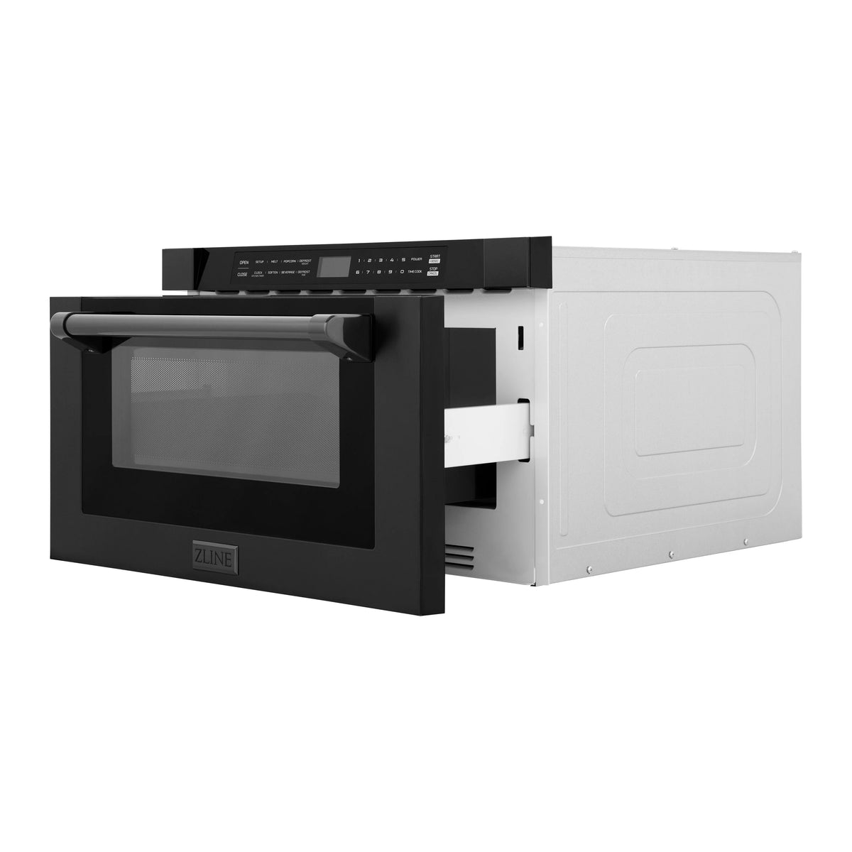 ZLINE 24&quot; 1.2 cu. ft. Built-in Microwave Drawer with a Traditional Handle in Black Stainless Steel