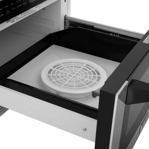 ZLINE Autograph Edition 24" 1.2 cu. ft. Built-in Microwave Drawer with a Traditional Handle in Stainless Steel and Matte Black Accents