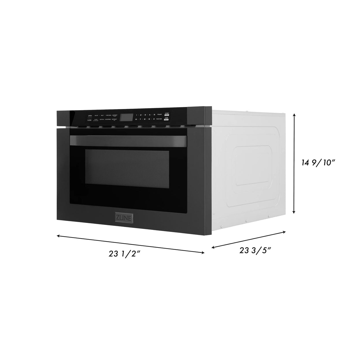 ZLINE 24&quot; 1.2 cu. ft. Built-in Microwave Drawer in Black Stainless Steel