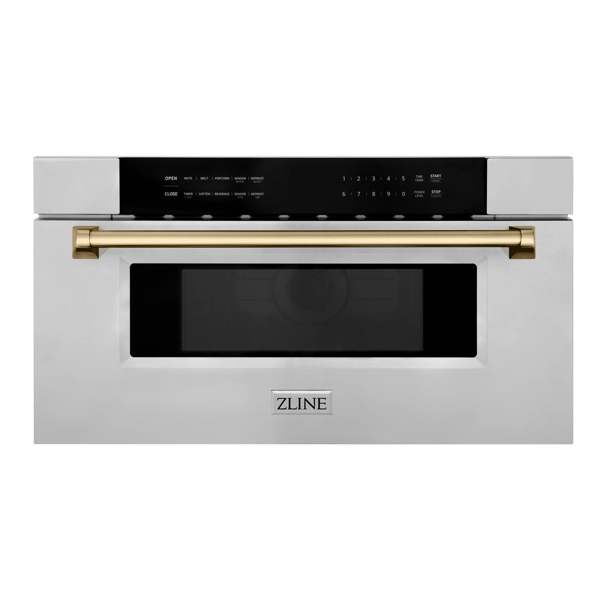 ZLINE - Autograph Edition 30&quot; 1.2 cu. ft. Built-In Microwave Drawer in Stainless Steel with Champagne Bronze Accents