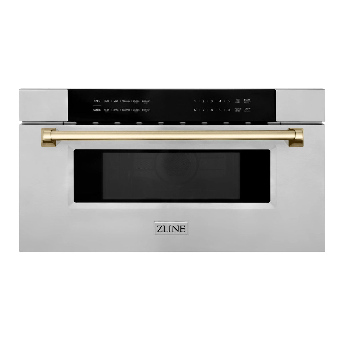 ZLINE - Autograph Edition 30&quot; 1.2 cu. ft. Built-In Microwave Drawer in Stainless Steel with Gold Accents