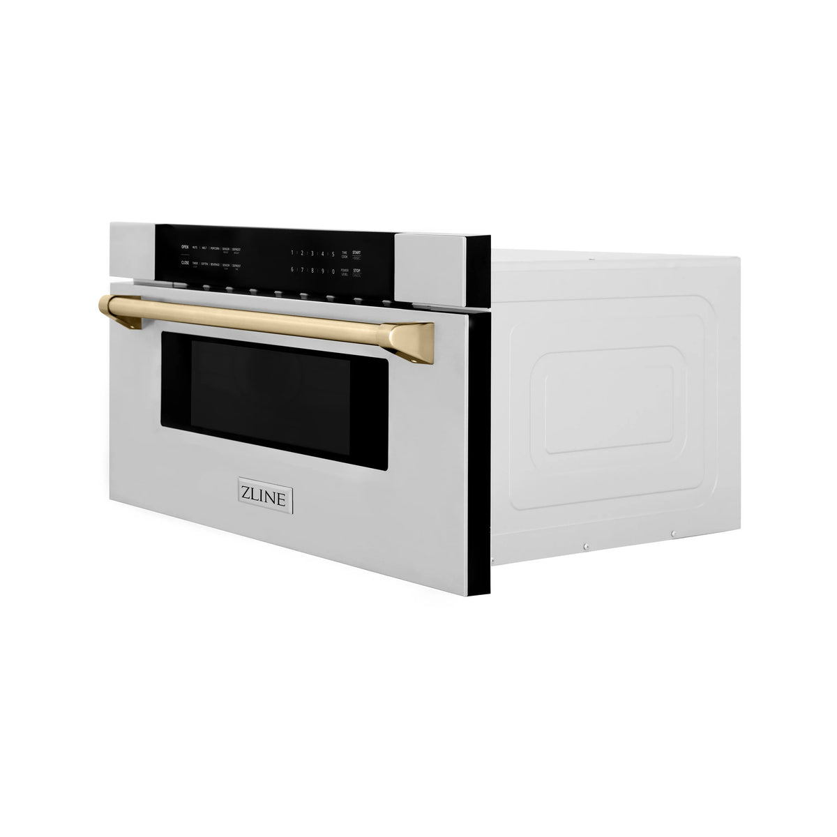 ZLINE - Autograph Edition 30&quot; 1.2 cu. ft. Built-In Microwave Drawer in Stainless Steel with Gold Accents