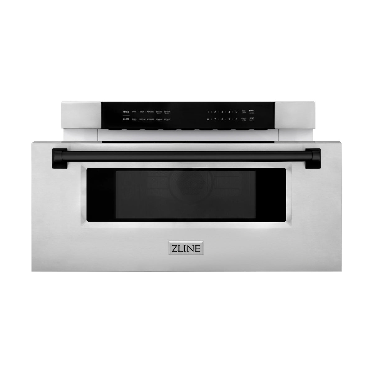 ZLINE - Autograph Edition 30&quot; 1.2 cu. ft. Built-In Microwave Drawer in Stainless Steel with Matte Black Accents