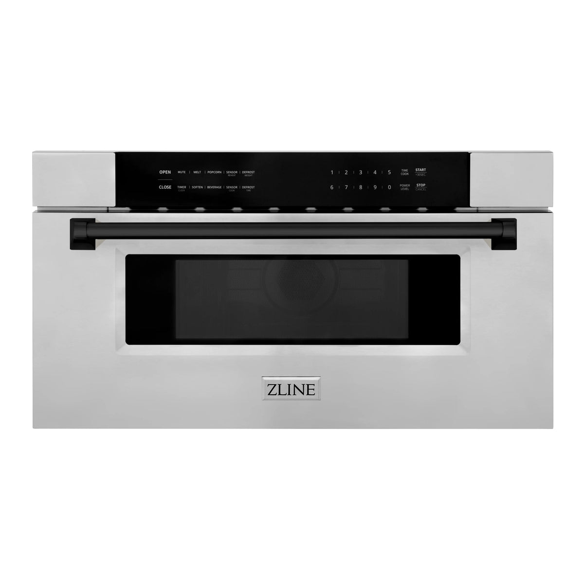 ZLINE - Autograph Edition 30&quot; 1.2 cu. ft. Built-In Microwave Drawer in Stainless Steel with Matte Black Accents